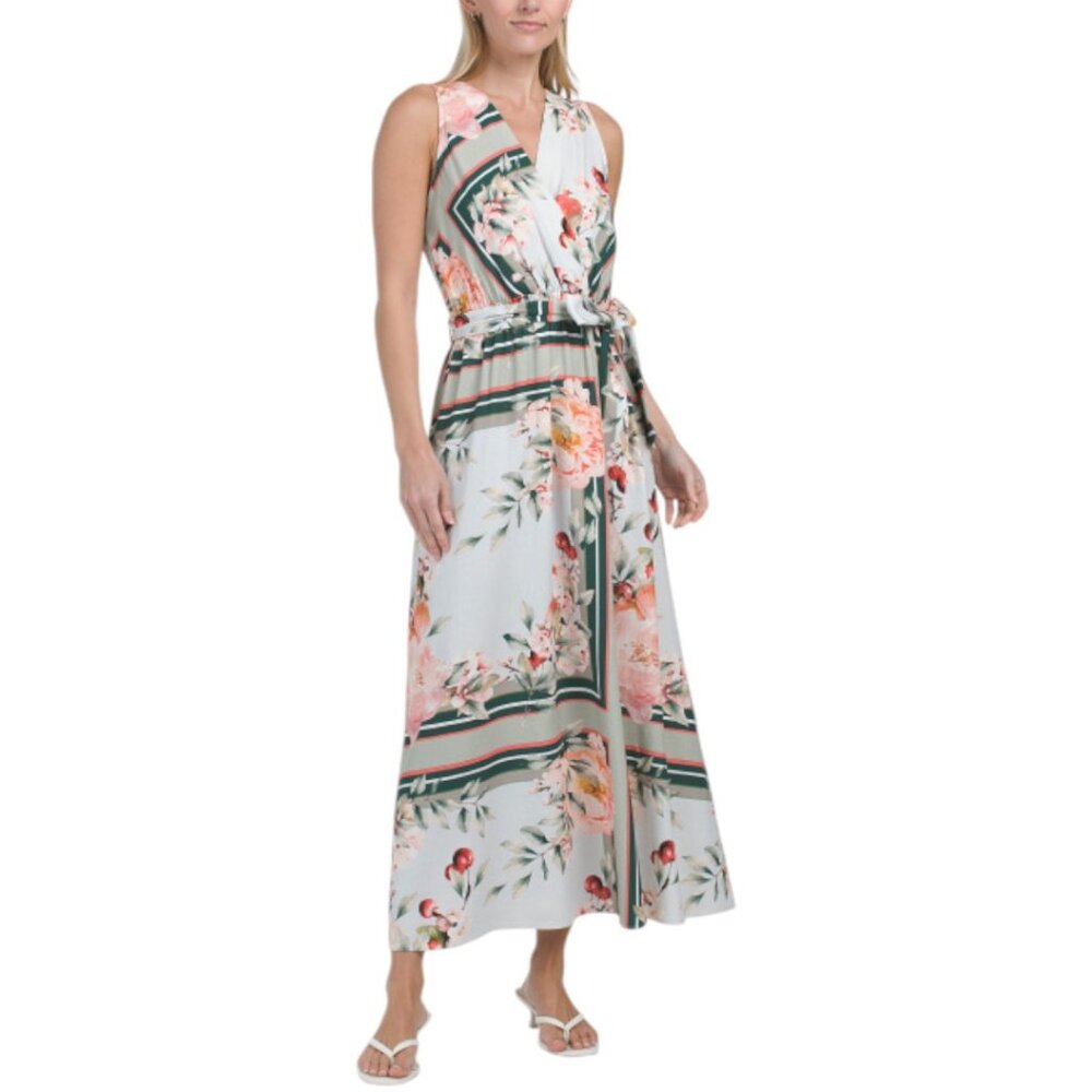 LE RAGAZZE Made In Italy Linen Blend Maxi Dress